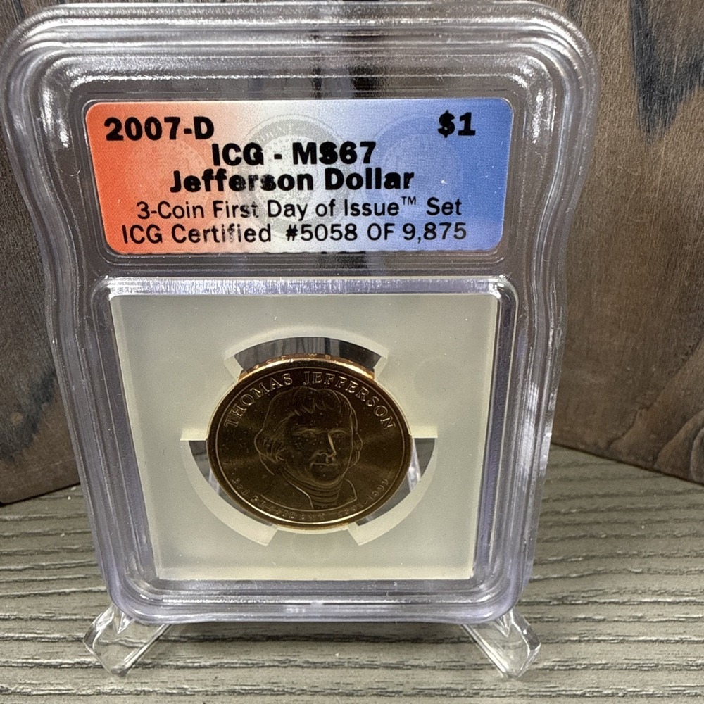 2007ā D Presidential Dollar MS67 T Jefferson ICG Certified